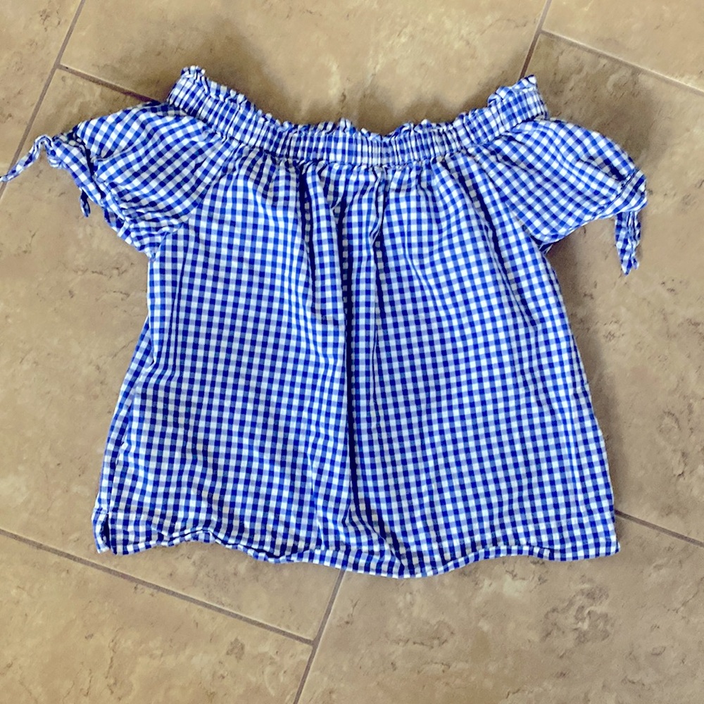 J. Crew Gingham Off the Shoulder Top